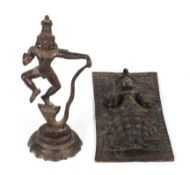 A South East Asian bronze Buddhistic plaque, probably 19th century,