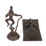 A South East Asian bronze Buddhistic plaque, probably 19th century,