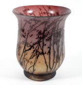 A Daum Nancy acid etched and enamelled baluster vase, early 20th century, etched Daum, Nancy,