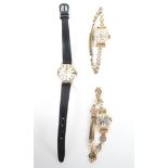 Two ladies 18ct gold cased wristwatches;