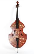 A vintage advertising double bass by David Vernon (Manchester),
