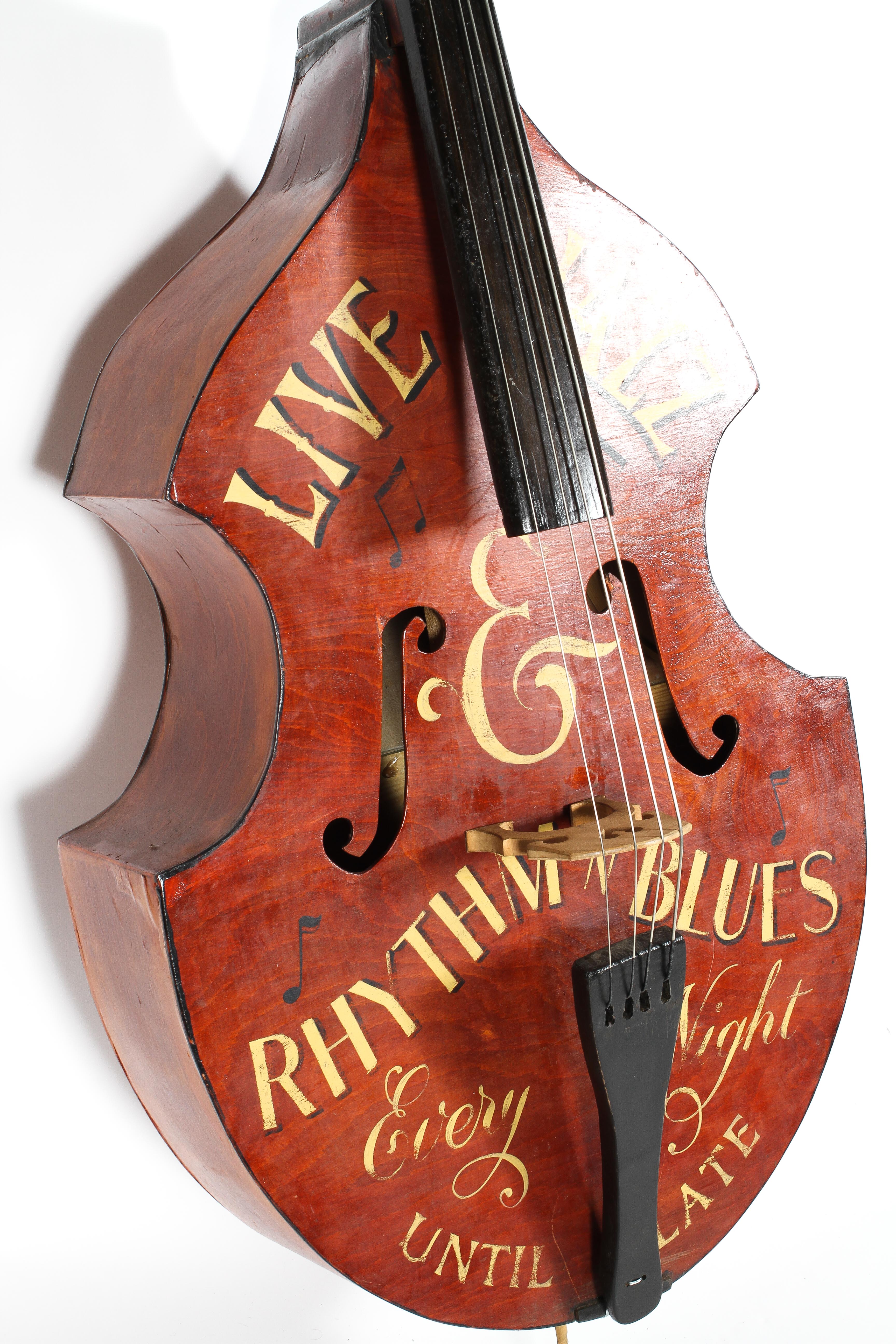 A vintage advertising double bass by David Vernon (Manchester), - Image 2 of 3