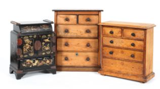 Three late 19th century table top cabinets,