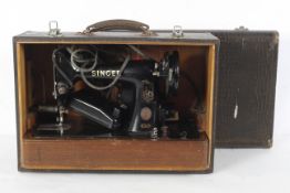 A Singer sewing machine, model 99K, bearing serial no. EK745092,