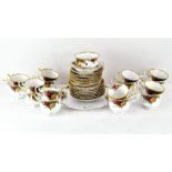 A Royal Albert 'Old Country Roses' part tea service, including cups and saucers, sugar bowl,