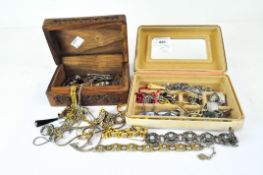 Assorted costume jewellery, to include a pair of silver earrings,coins,