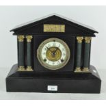 An American cast iron mantel clock with black finish, circa 1905, model 'Capri',