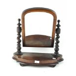 A Victorian mahogany dressing table mirror, with flanking barley twist supports,