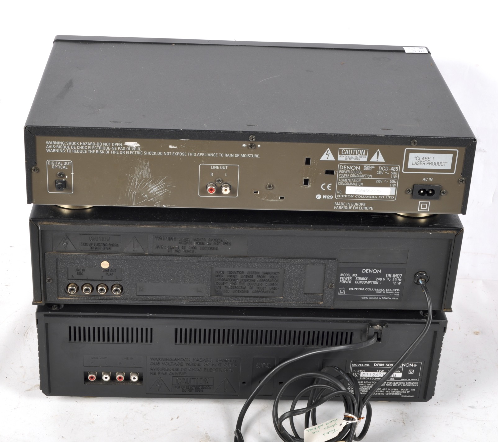 Two Denon cassette tape decks together with a Denon compact disc player, - Image 2 of 2