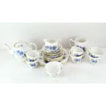 A Royal Adderley 'Cornflower' tea service, comprising five cups, seven saucers, six side plates,