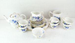 A Royal Adderley 'Cornflower' tea service, comprising five cups, seven saucers, six side plates,