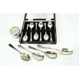 A set of six Elizabeth II teaspoons by Roberts & Dore Ltd together with other items