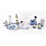 A selection of 20th Century ceramics, including a Conway model of a dog,