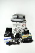 A Novamat 515 autofocus slide projector, together with a Photax Solar colour viewer and more
