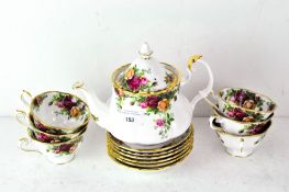 A Royal Albert 'Country Roses' six piece tea set