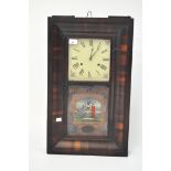 A late 19th Century Jerome & Co American mahogany chiming wall clock,