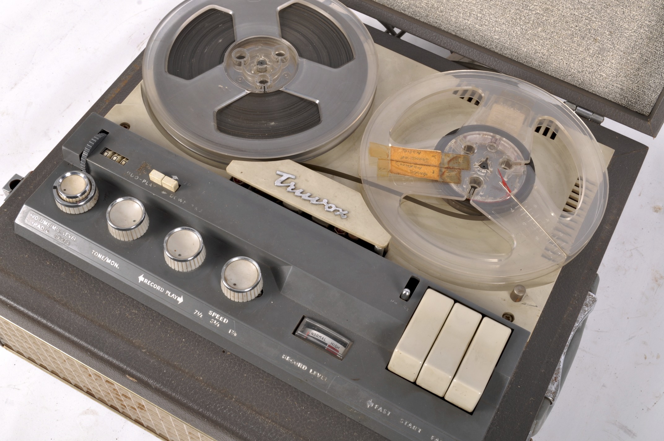 A Truvox reel to reel recorder, fitted in brown leatherette case, - Image 2 of 2