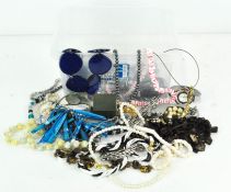 A selection of costume jewellery, including watches, bracelets,