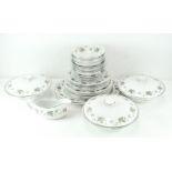 A 'White Mist' pattern Ridgway dinner service, comprising plates, bowls,