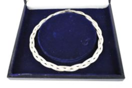 A Mainline ladies 3 strand twisted sterling silver necklace, boxed,