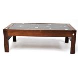 A 1960's coffee table with marble top, rectangular form,