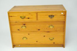 A Hamlet pine chest of drawers, comprising two short and two long drawers,