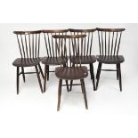 A set of five Czech Republic Drevounia vintage chairs,