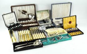 A large quantity of 20th Century silver plated cutlery and other flatware,