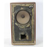 A vintage Celestian speaker with a high frequency unit, crossover model CO-3K, within a wooden case,
