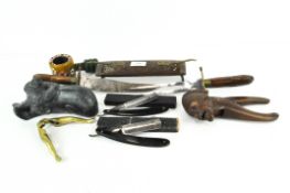 Assorted collectables, including two nutcrackers, a brass example and a wooden example