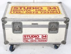 A 'Roadie' trunk, containing a large quantity of cables and wires,