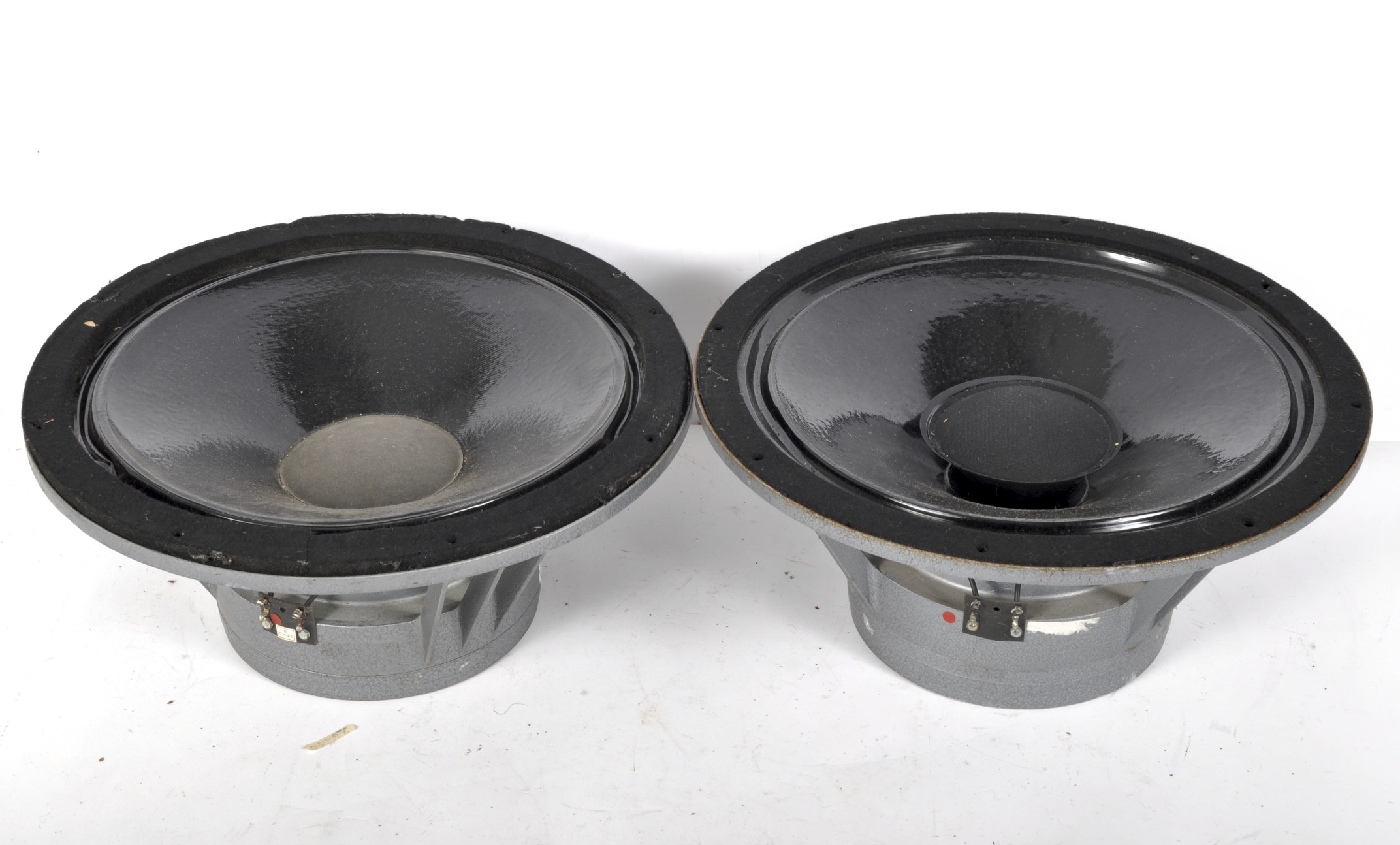 Two Goodman loudspeakers, 15/16 ohms, within metal frames,