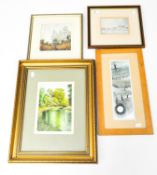 Four pieces of contemporary artwork, including a Rachael Stevens coloured print,