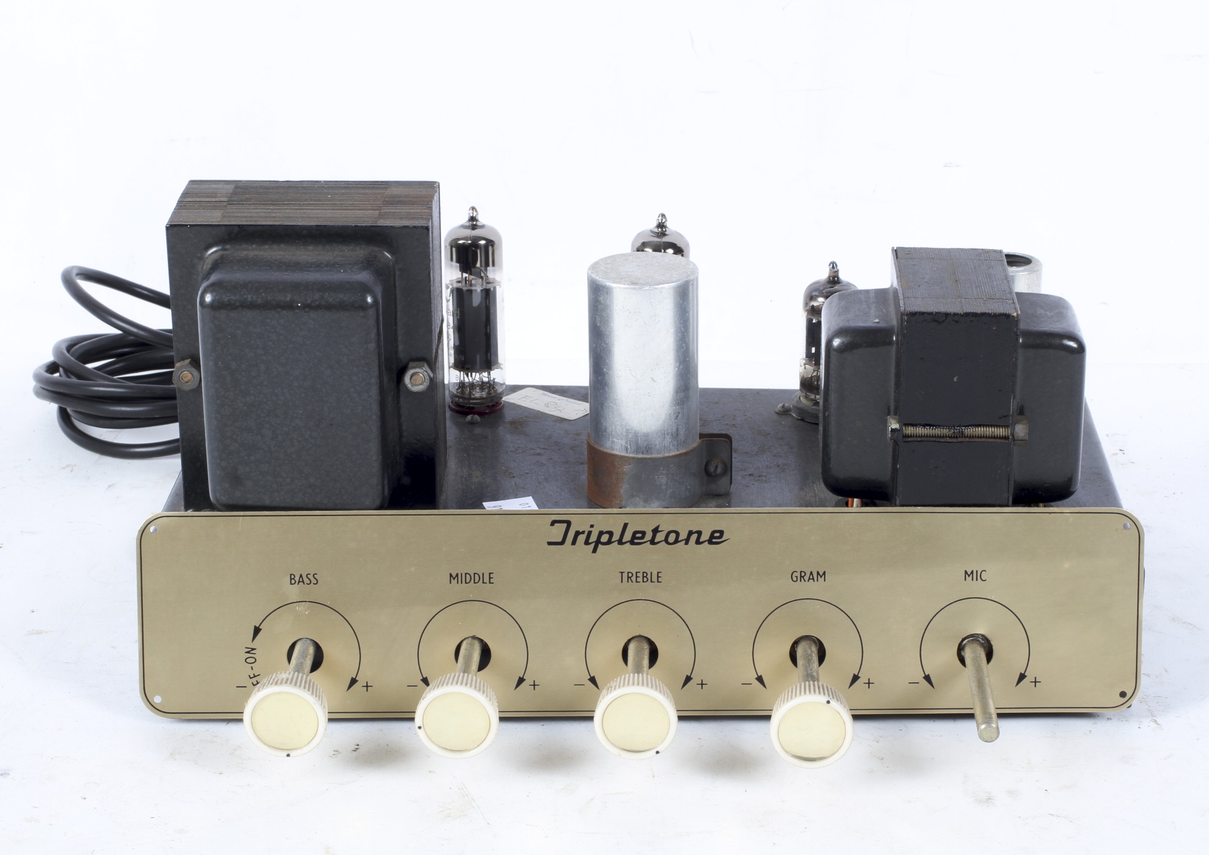 A vintage Tripletone stereo valve amplifier,