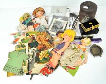 An assortment of 20th Century collectables including a velvet bound book of common prayer,