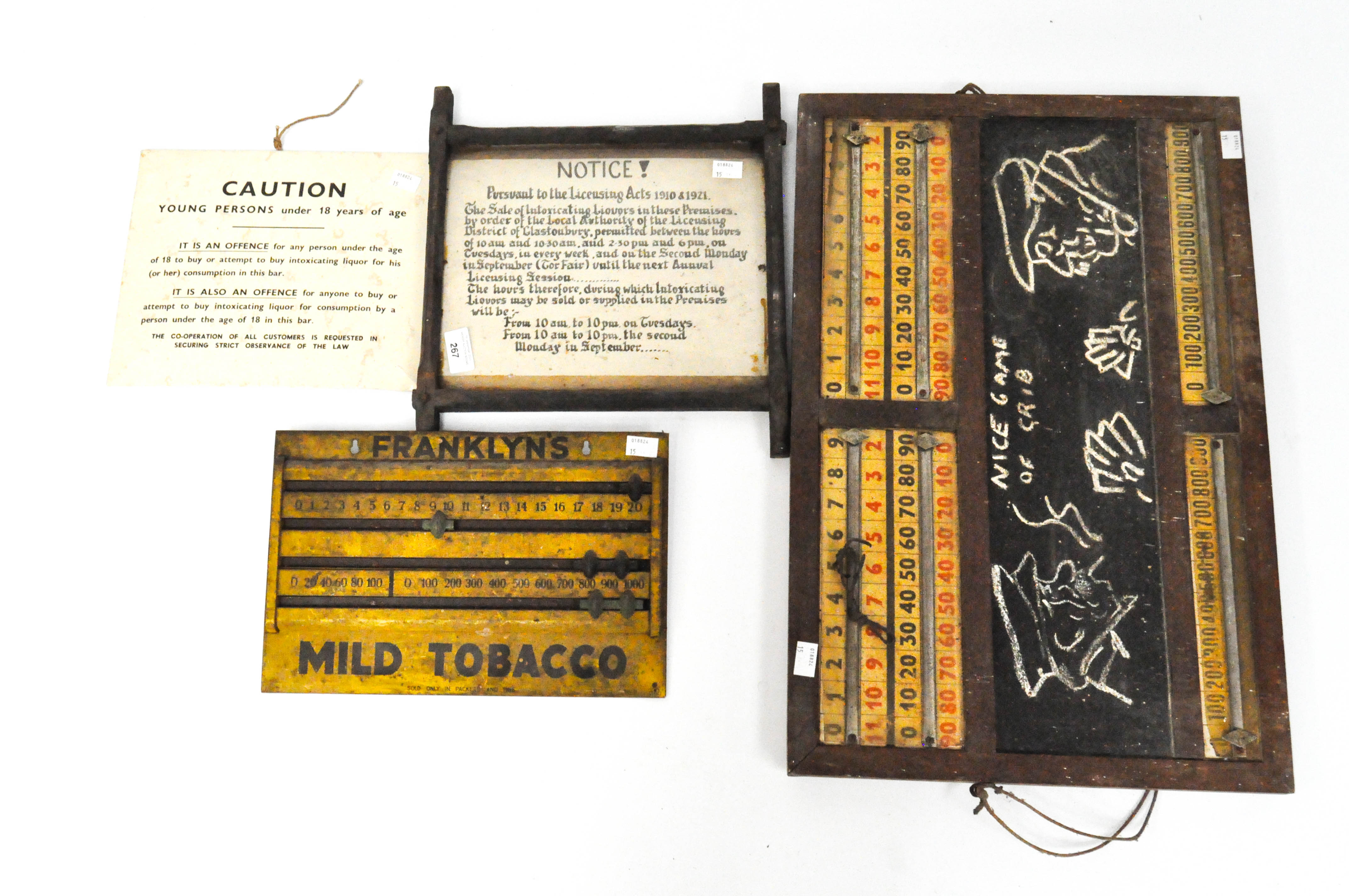 A selection of vintage signs and warning plaques,