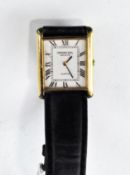 A Raymond Weil Geneve wristwatch, white dial with Arabic numerals, 18k gold plated case,