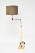 A Vaughan 'Ludlow' gilt-metal adjustable floor lamp with silk shade,