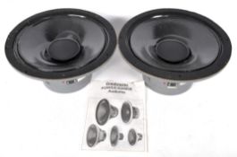 Two Goodman loudspeakers, Impedance 6 ohms, 15 inch, each bearing labels marked P/O 13524,