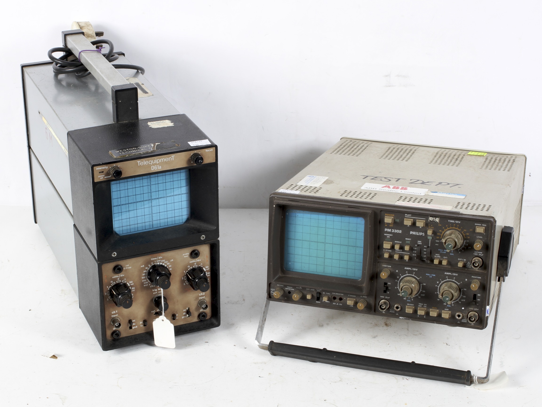 A Telequipment D61A oscilloscope, circa 27cm x 16cm x 42cm,