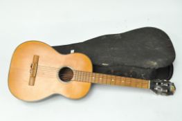 A modern six-string guitar,