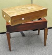 A Georgian mahogany bidet stand, with crossbanding inlaid top, on tapering square legs,