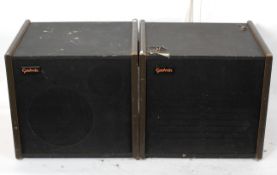 A pair of META Godwin box speakers, part wooden veneered,
