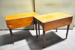 Two late 19th century Pembroke tables, both with drawers,