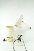Two modern table lamps including a white anglepoise lamp, total height circa 80cm,
