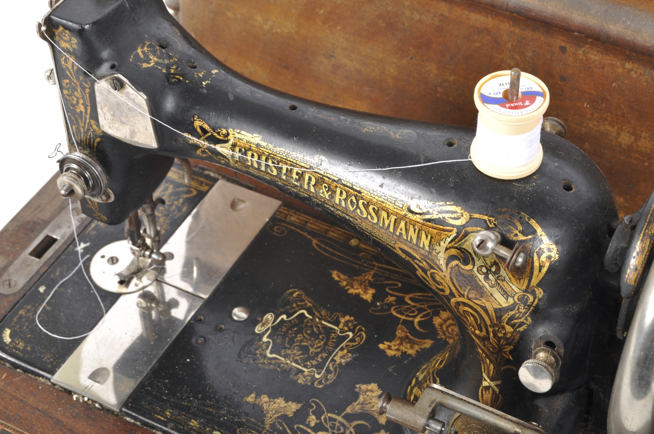 An antique Frister & Rossmann hand crank sewing machine, - Image 2 of 3