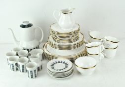 Two Royal Doulton tea/coffee services, comprising Moonstone TC1023 and Prism H5110,