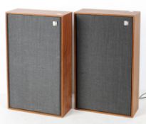 A pair of 1970's Kef Cantor speakers, series 21055, within wooden cases, 47cm x 28cm x 12cm,