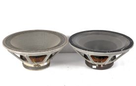 A vintage Vega speaker, with metal frame, diameter 47cm, together with another similar example,