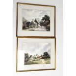 Two William Wyatt (1926-1993) watercolours on paper, depicitng scenes of rural farms and cottages,